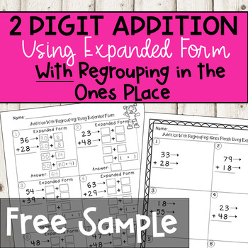 Preview of 2 Digit Addition With Regrouping Free
