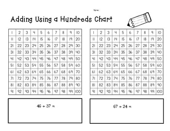 Subtraction Using Hundreds Chart Worksheet