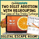 2 Digit Addition With Regrouping Activity Thanksgiving Dig