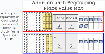 Preview of 2 Digit Addition With Regrouping Mat