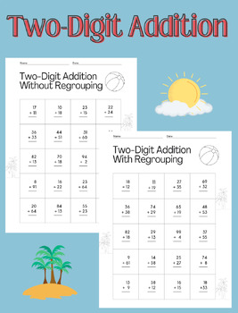 Preview of 2-Digit Addition With & Without Regrouping | NO PREP |
