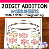 2 Digit Addition Math Worksheets With & Without Regrouping