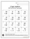 2 Digit Addition (With and Without Regrouping) Worksheet