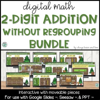 Preview of 2 Digit Addition Without Regrouping Digital Bundle for Google Slides™ & Seesaw™