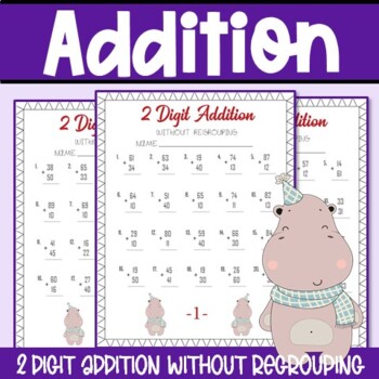 Preview of 2 Digit Addition Without Regrouping, Daily Math Warm Ups, Worksheet & Homeschool