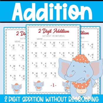Preview of 2 Digit Addition Without Regrouping, Math Fact Fluency, DISTANCE LEARNING