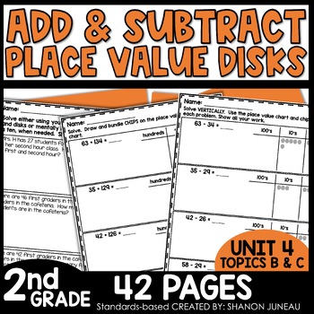 Preview of 2-Digit Addition, Place Value Chart, Word Problems 2nd Grade Math Worksheets