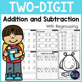 2 Digit Addition and Subtraction With Regrouping Worksheets by Little ...