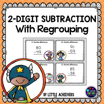 2 Digit Addition and Subtraction Task Cards Bundle by Little Achievers