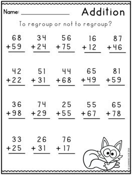 2 Digit Addition and Subtraction With and Without ...