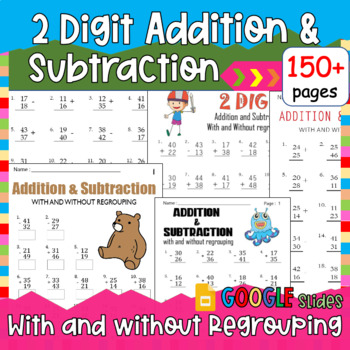 2 Digit Addition and Subtraction Basic Math Facts Math Fact Fluency ...