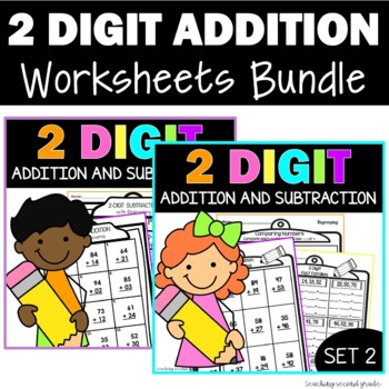 Preview of 2 Digit Addition and Subtraction with Regrouping Bundle