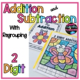 2 Digit Addition and Subtraction Color by Number   Spring 