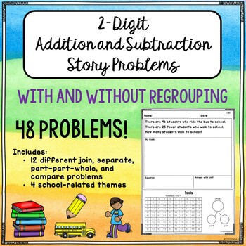 2-Digit Addition and Subtraction Story Problems (With and Without ...