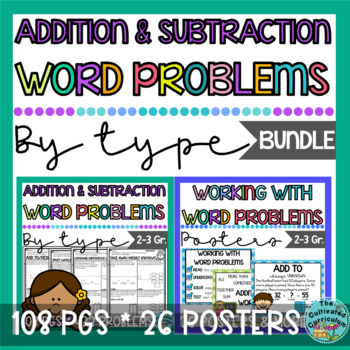 Preview of 2 Digit Addition and Subtraction Word Problems By Type BUNDLE