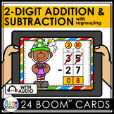 2 Digit Addition and Subtraction with Regrouping BOOM CARDS™️