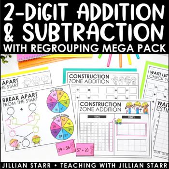 Preview of 2 Digit Addition and Subtraction with Regrouping - Center Games and Activities