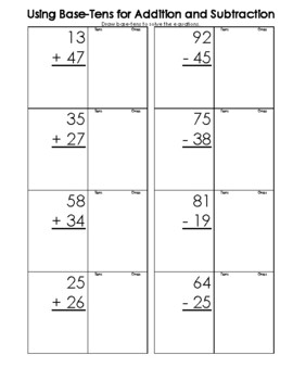 2-Digit Addition and/or Subtraction with Regrouping 2 by Karen Stewart