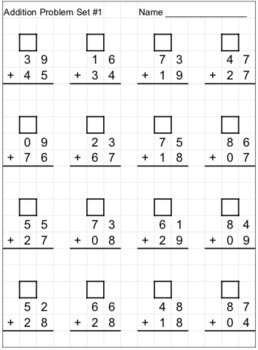 Preview of 2-Digit Addition (carrying in the 1s place) FREEBIE!