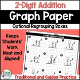 2-Digit Addition Practice Worksheets on Graph Paper with D