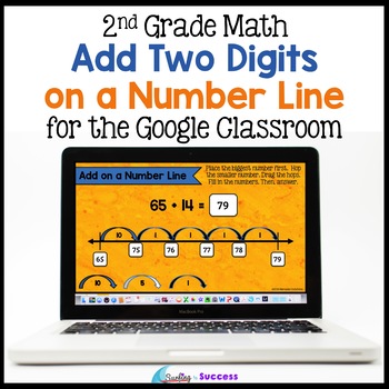 Preview of Add Two Digits on a Number Line for the Google Classroom Distance Learning