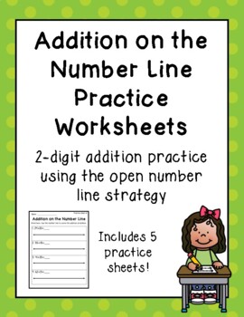 Preview of 2-Digit Addition on a Number line Worksheets