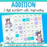 2 Digit Addition with Regrouping Games incl. Using a Numbe