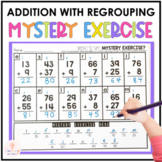Double Digit Addition with Regrouping Mystery Exercise Activities