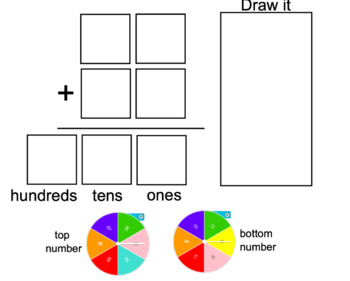 Preview of 2 Digit Addition with Regrouping Spinners