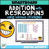 2 Digit Addition with Regrouping Strategies Smartboard Dig