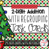 2-Digit Addition with Regrouping TASK CARDS - Christmas Th