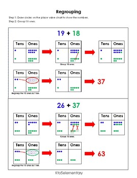 Preview of 2-Digit Addition with a Place Value Chart