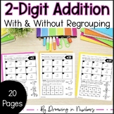 2 Digit Addition with without Regrouping Worksheets