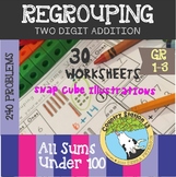 Regrouping with 2 Digit Addition, Sums within 100