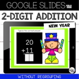 2 Digit Addition without Regrouping New Years Google Slides™