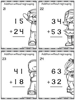 2 digit addition without regrouping worksheets by learning