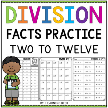 Preview of 2 Digit By 1 Digit Division Facts Worksheets Third Fourth Grade