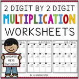 2 Digit By 2 Digit Multiplication Practice Worksheets 3rd 4th 5th Grade Math