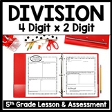 2-Digit Division: 2-Digit Divisors, 3 & 4-Digit Dividends, Lesson Packet & Quiz