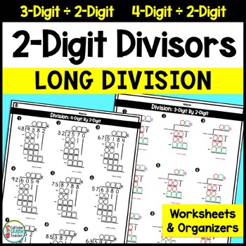2-Digit Long Division Organizers And Worksheets By Caffeine Queen Teacher