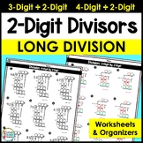2-Digit Long Division Organizers and Worksheets