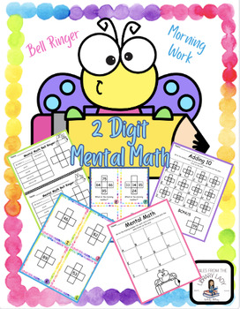 Preview of 2 Digit/Mental Math/+10/+100/Bell Ringer/Morning Work/Center/Task Cards