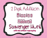 2 Digit Missing Addend Scavenger Hunt (with and without re