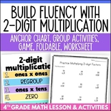 2x2 Multiplication Standard Algorithm Anchor Chart, Math Game, Review Worksheet