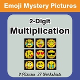 2-Digit by 2-Digit Multiplication Color-By-Number EMOJI My