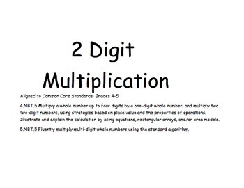 Preview of 2 Digit Multiplication-Smart Board Lesson