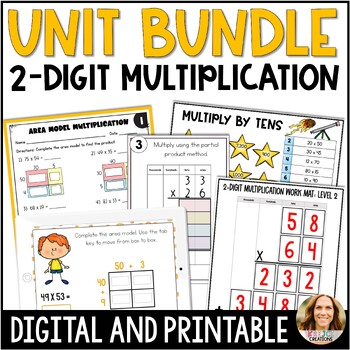 Preview of 2 Digit Multiplication Unit - 4th Grade Games, Activities, and Math Centers