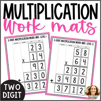 Preview of 2 Digit Multiplication Work Mats - Standard Algorithm - 4th and 5th Grade