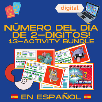 Preview of 2-Digit Number of the Day - Número del Día - Dual Language Immersion - NO PREP!