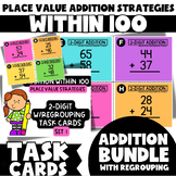 2-Digit Place Value Addition With Regrouping Task Cards Bundle